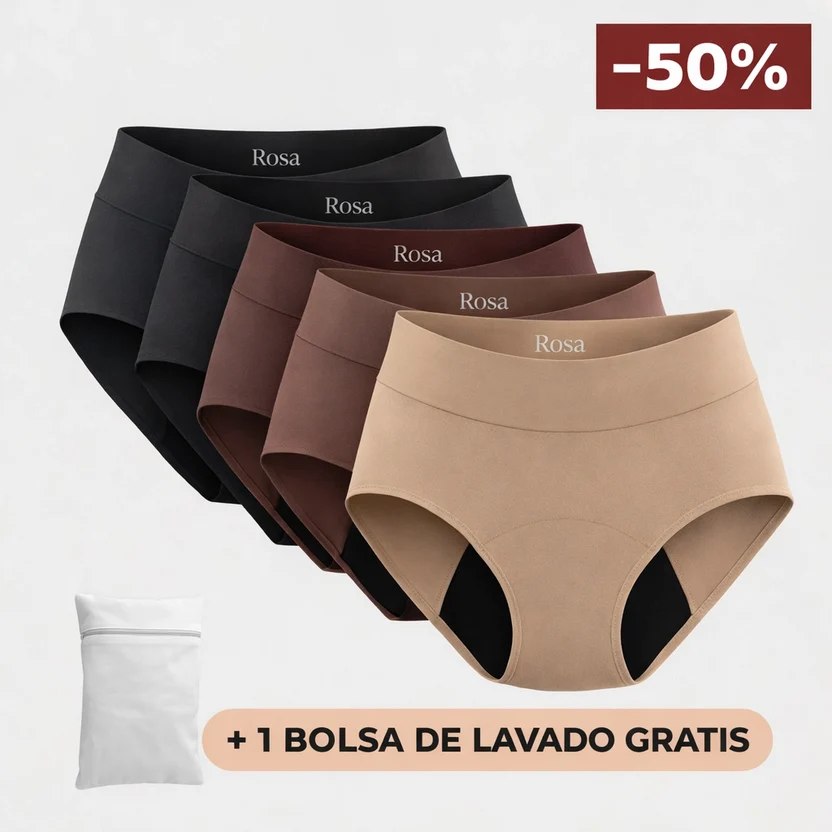 Pack de panties antifugas Rosa con bolsa de lavado gratis